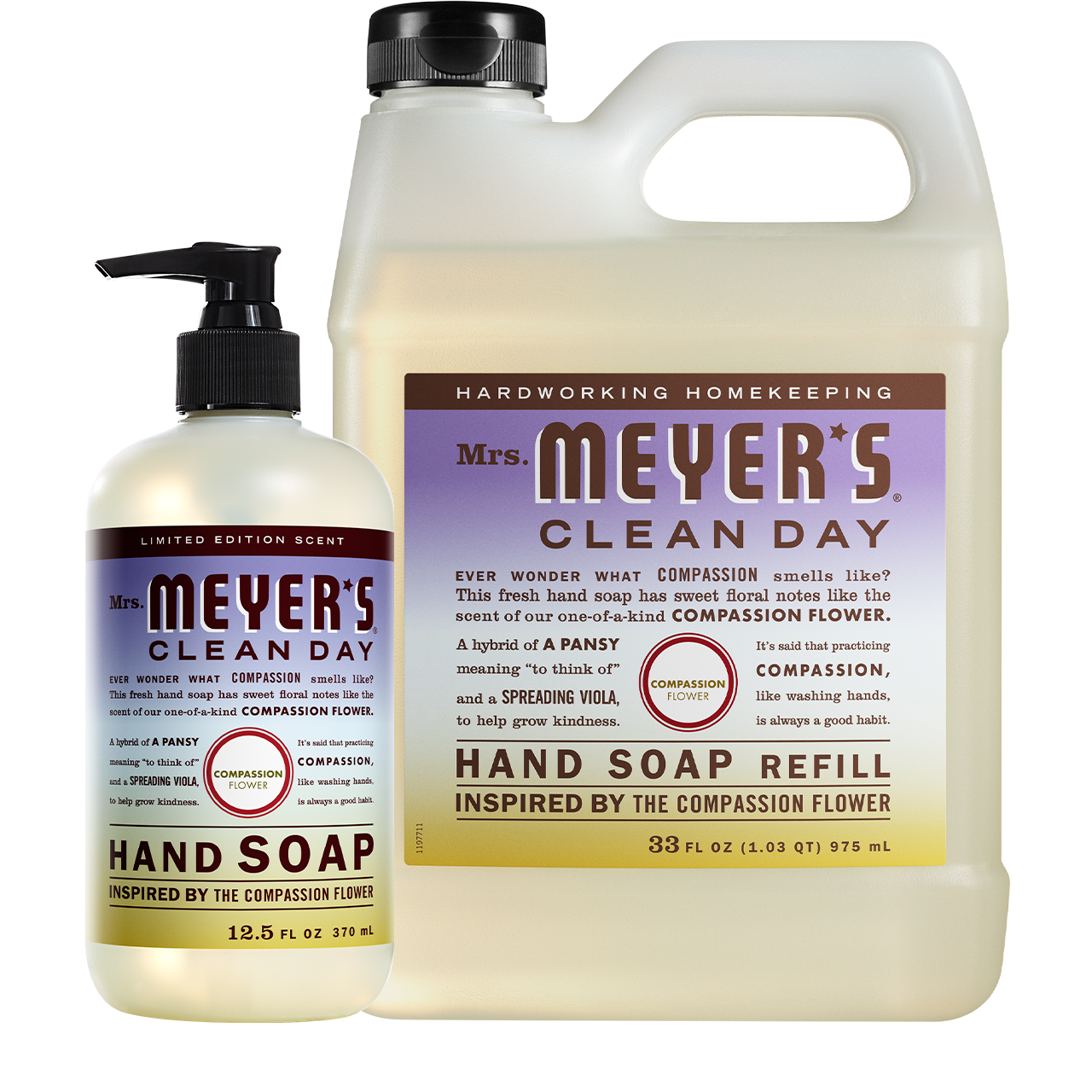 Compassion Flower Liquid Hand Soap & Refill Set